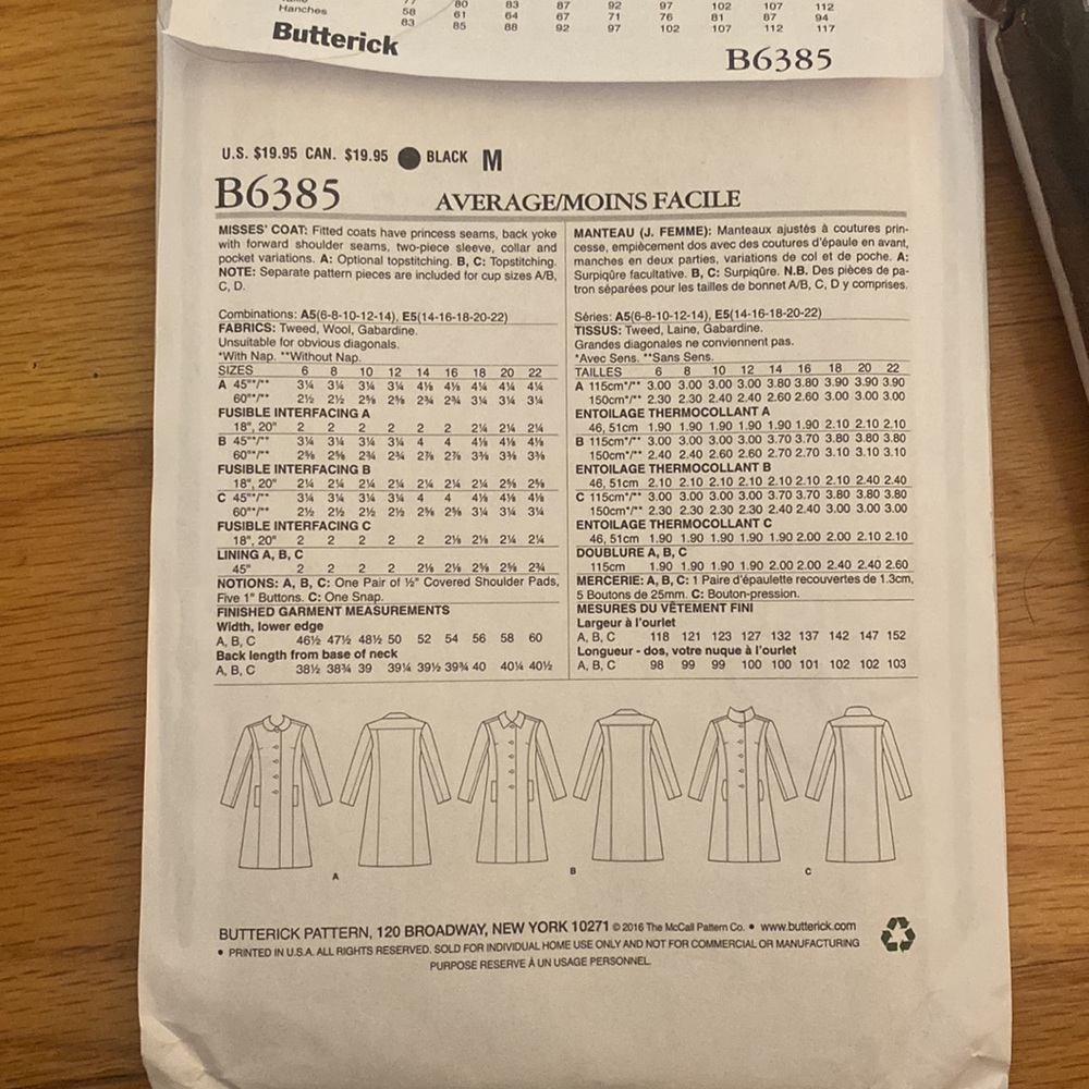 Jacket sewing pattern - Picture 2 of 2